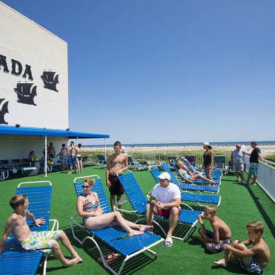 Guests on sundeck at Armada by the Sea in Wildwood NJ